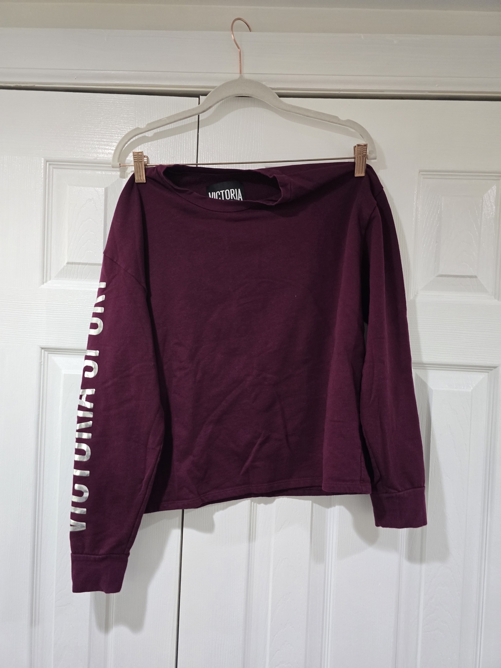 Victoria's Secret Plum Long-Sleeve Logo Top
